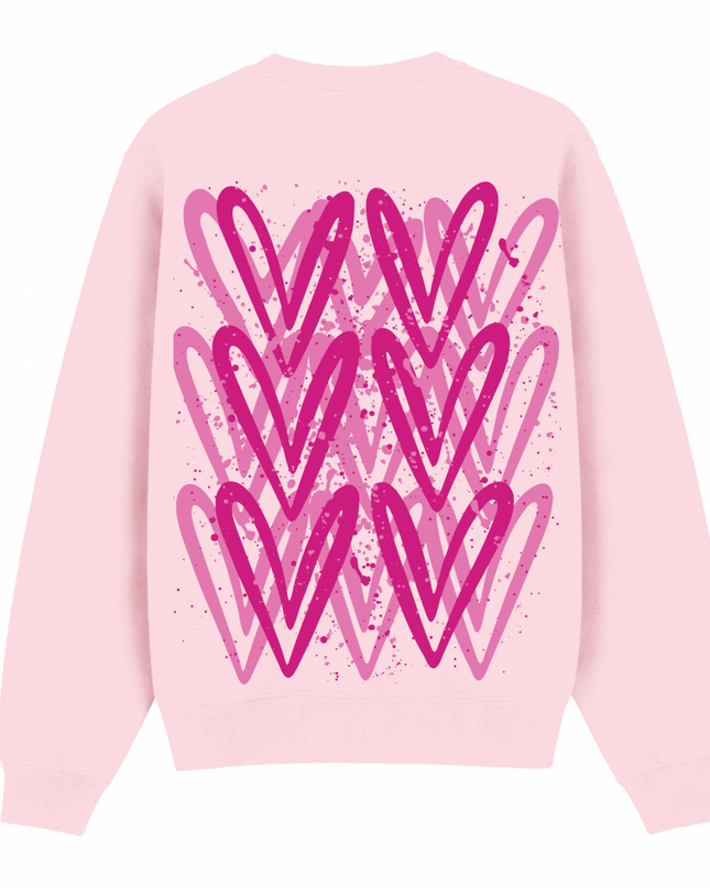 Hot Pink Heart Printed Sweatshirt Kids