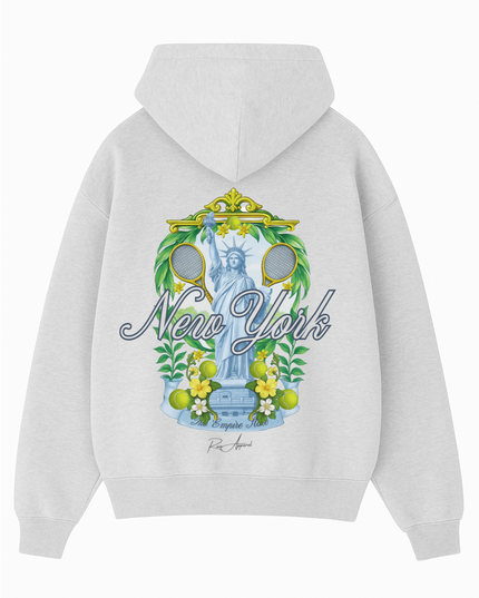 New York Hoodie Adult Ash Grey
