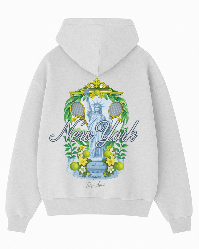 New York Hoodie Adult Ash Grey