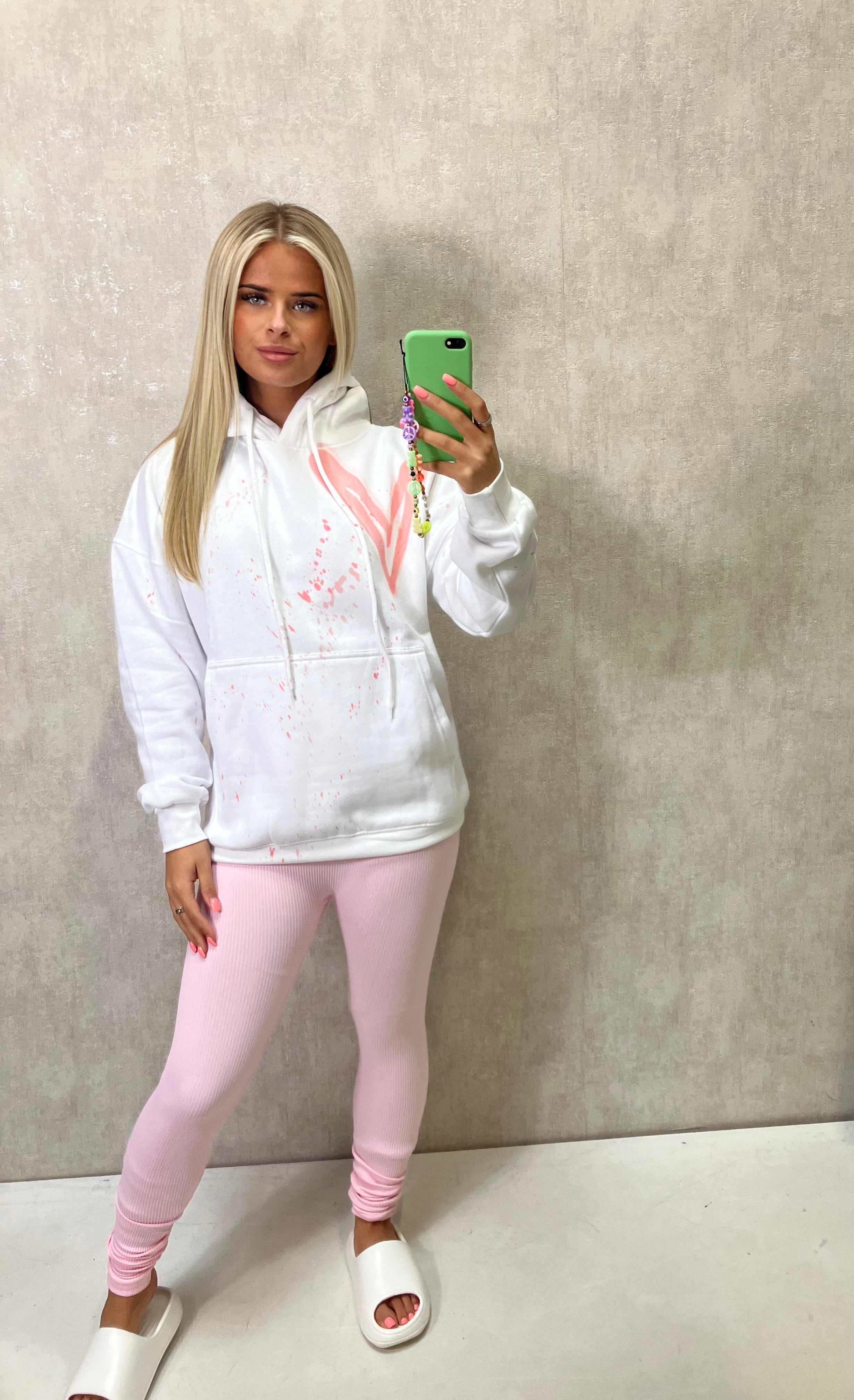 Coral sale pink hoodie