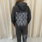 Grey Heart Graffiti Hooded Tracksuit Graffiti Charcoal Grey