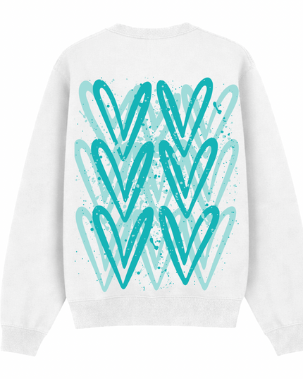 Mint Heart Printed Sweatshirt Kids