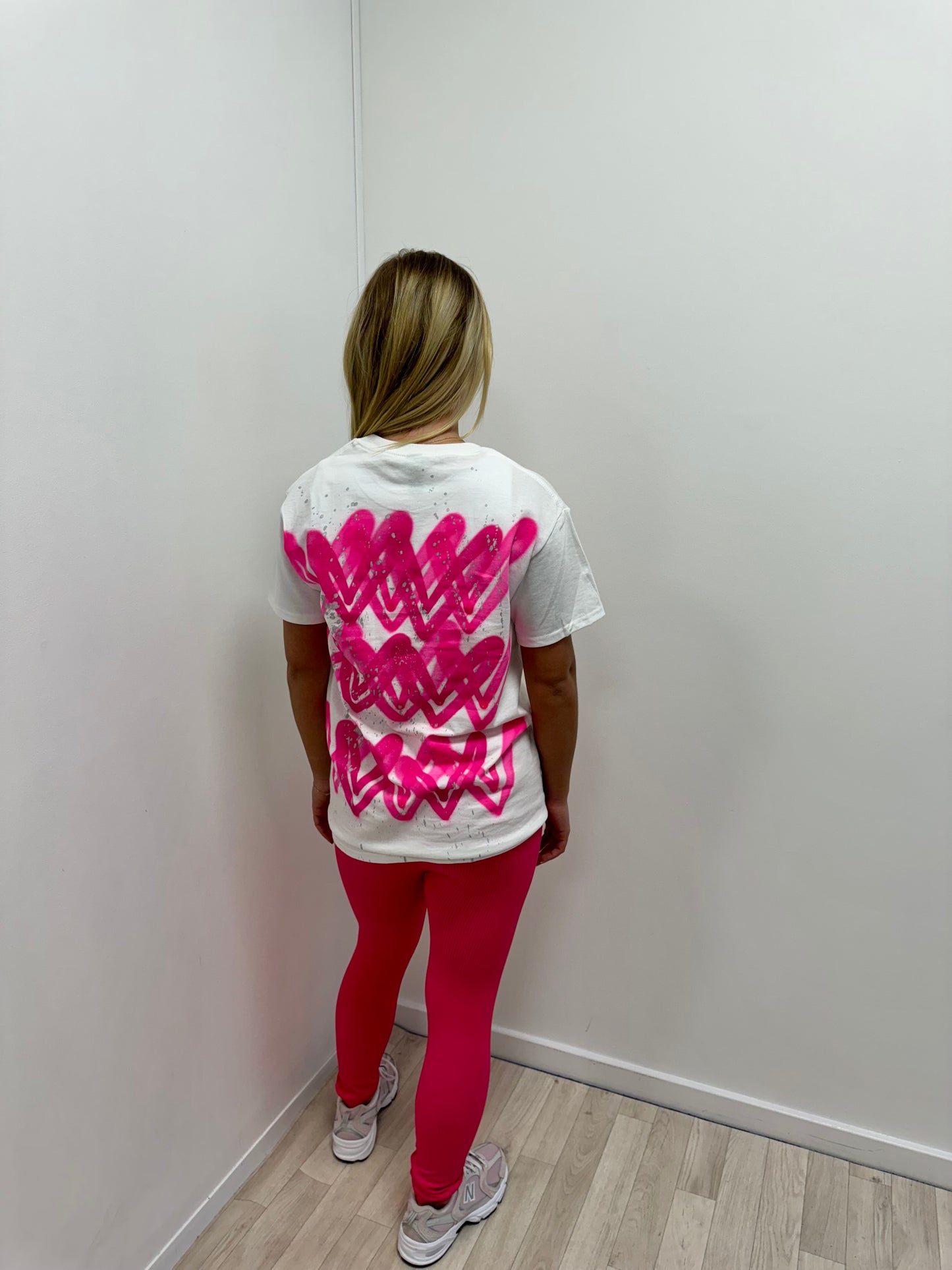 Hot Pink Heart T-Shirt And Legging Set