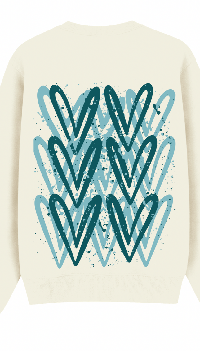 Teal Heart Printed Sweatshirt – image 5