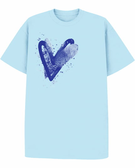 Royal Blue Scatter Heart Printed T-shirt Kids