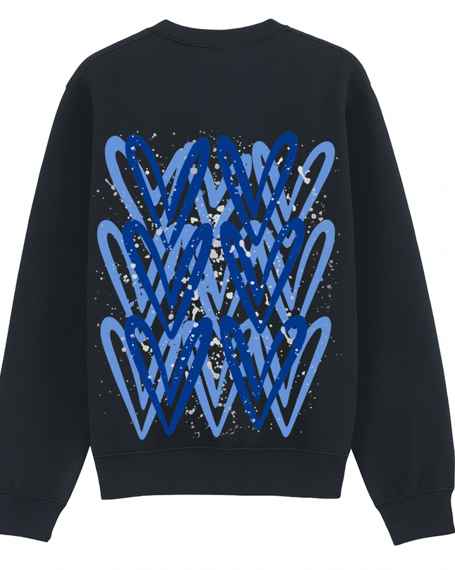 Royal Blue/Silver Heart Printed Sweatshirt Kids