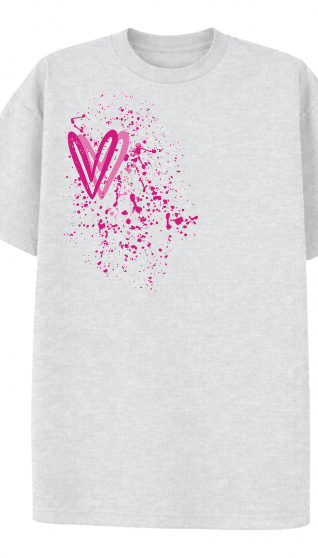 Hot Pink Heart Printed T-shirt – image 8
