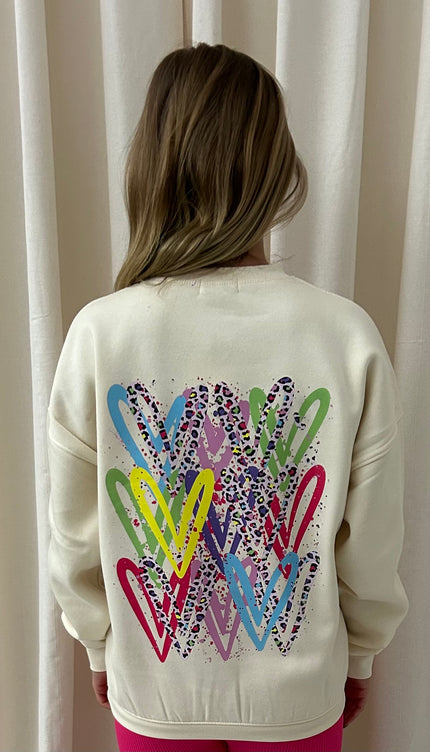 Multicoloured Leopard Print Sweatshirt Cream