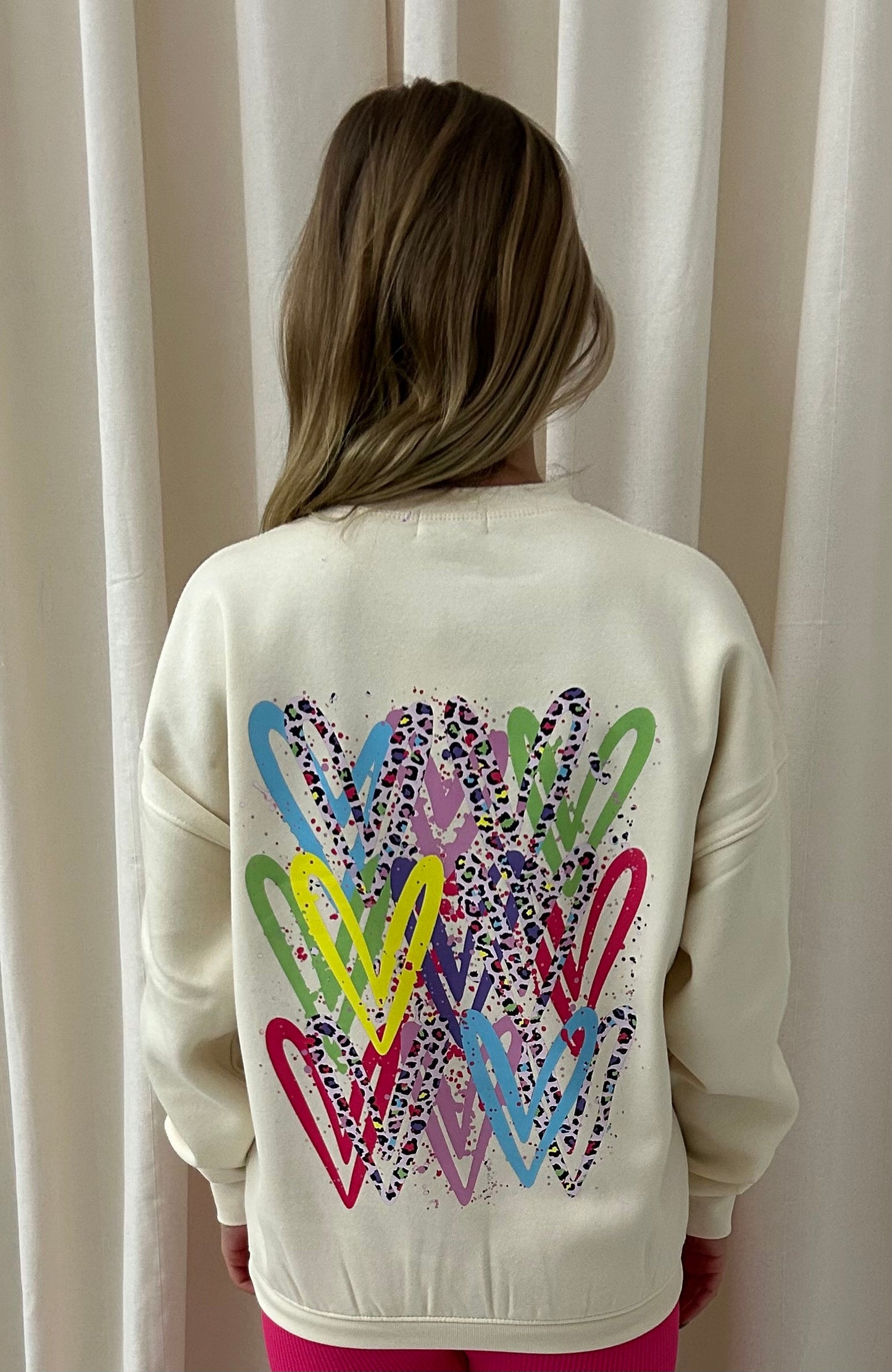 Multicoloured Leopard Print Sweatshirt Cream