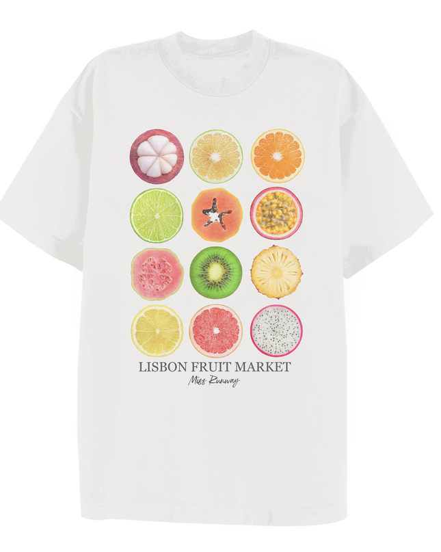 Lisbon Fruit Market Printed T-shirt Adult