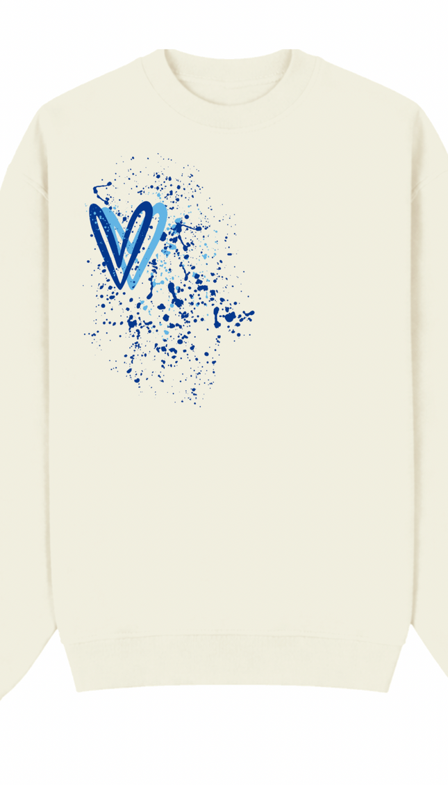 Royal Blue Heart Printed Sweatshirt – image 6