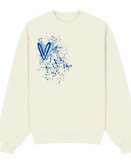 Royal Blue Heart Printed Sweatshirt Adults