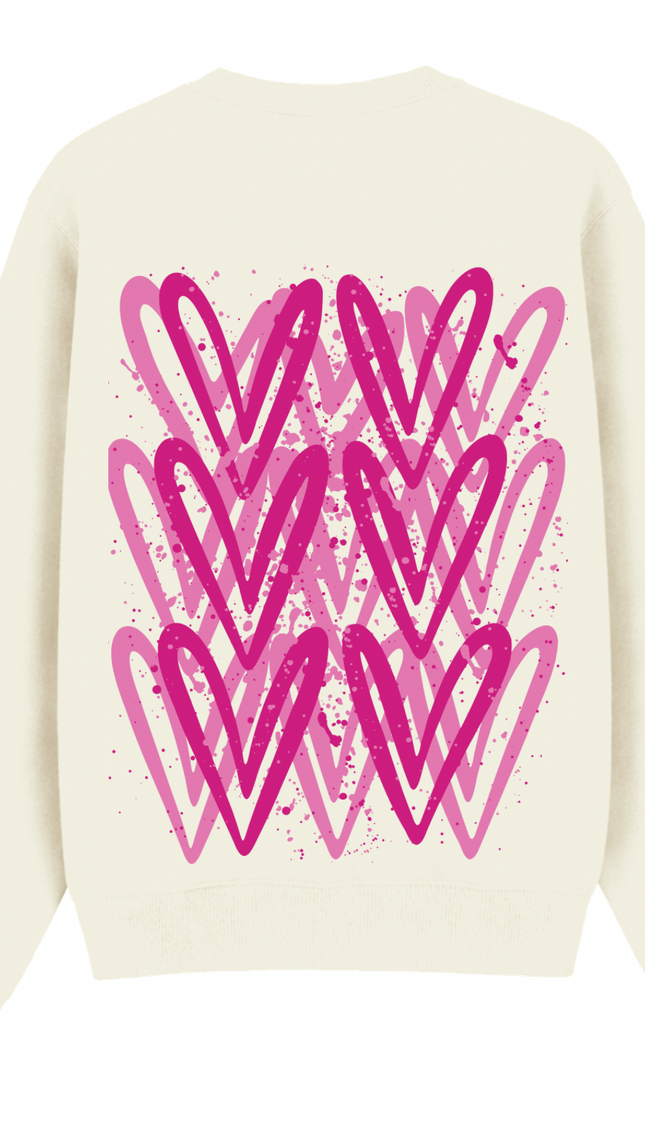 Hot Pink Heart Printed Sweatshirt – image 5