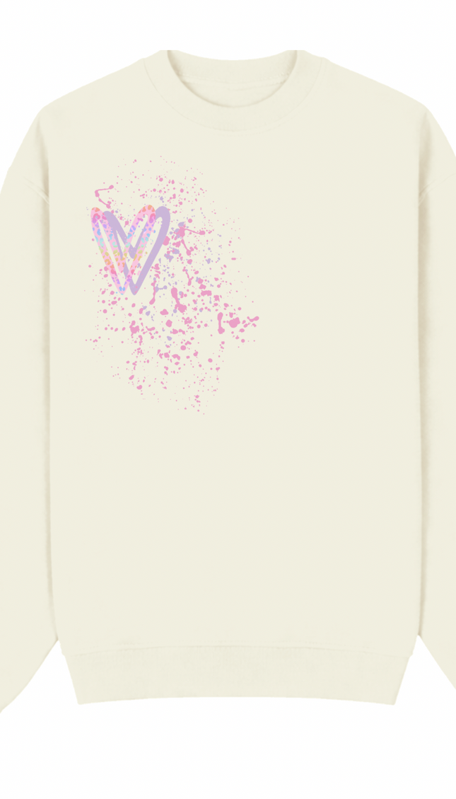 Pastel Leopard Print Heart Printed Sweatshirt – image 6