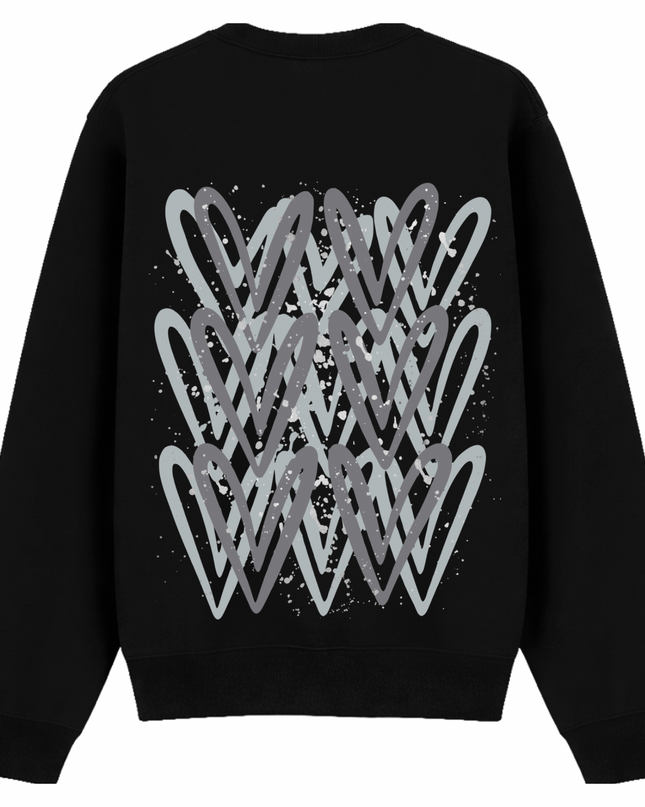 Grey Heart Printed Sweatshirt Kids