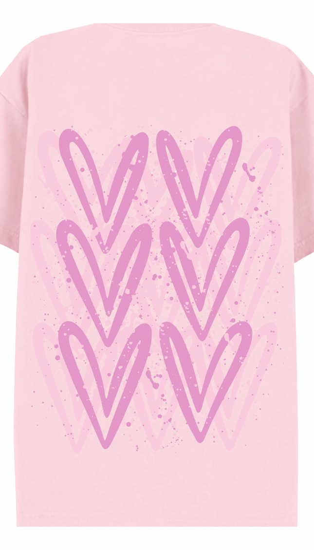 Pink Heart Printed T-shirt – additional view