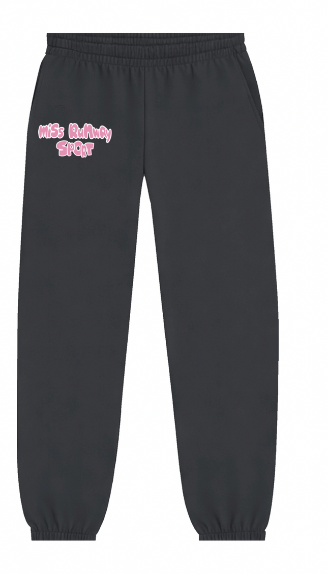 Miss Runway Sport Joggers Charcoal/Pink – adult printed joggers by Miss Runway
