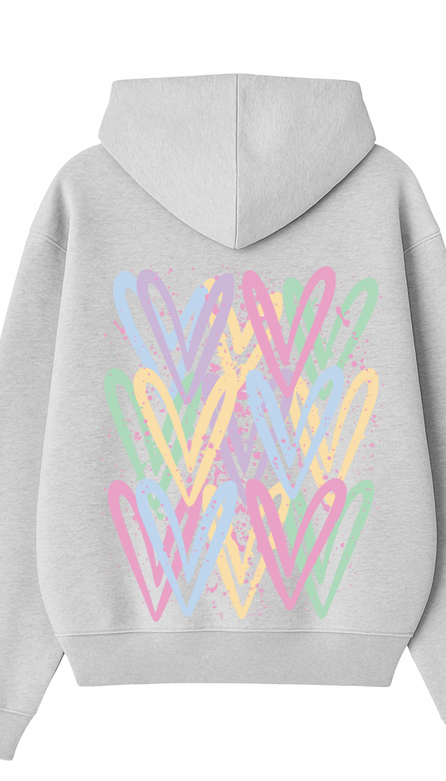 Pastel Heart Printed Hoodie – image 7