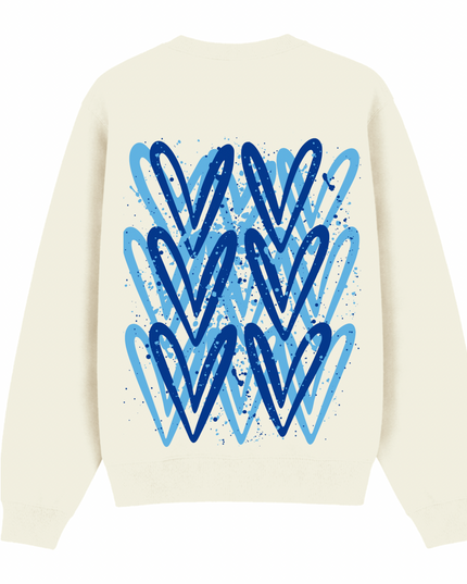 Royal Blue Heart Printed Sweatshirt Adults