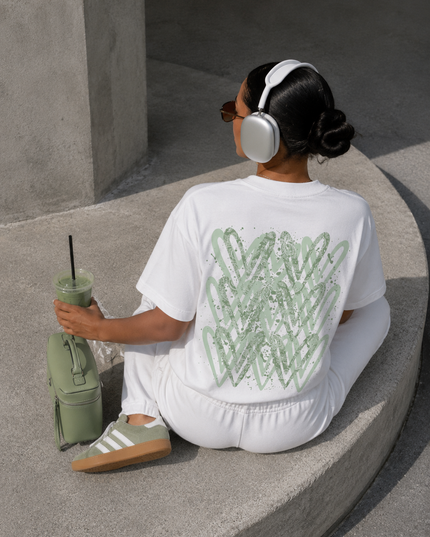 Sage Green Paisley Heart T-shirt