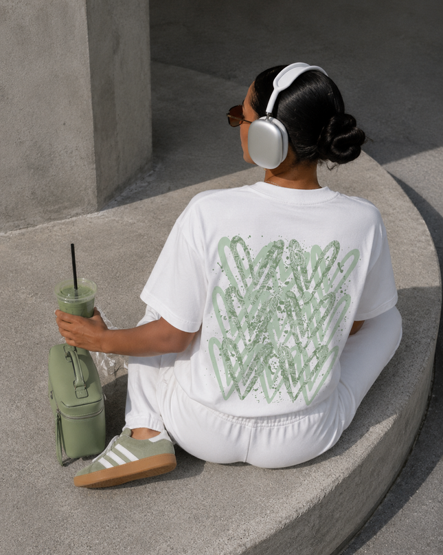 Sage Green Paisley Heart T-shirt