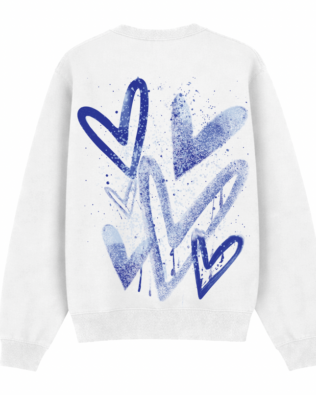 Royal Blue Scatter Heart Printed Sweatshirt Kids