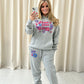 Angel Numbers Protect Your Energy Graffiti Hooded Tracksuit Grey-Red/Blue