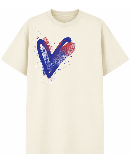 Royal/Red Scatter Heart Printed T-shirt Kids