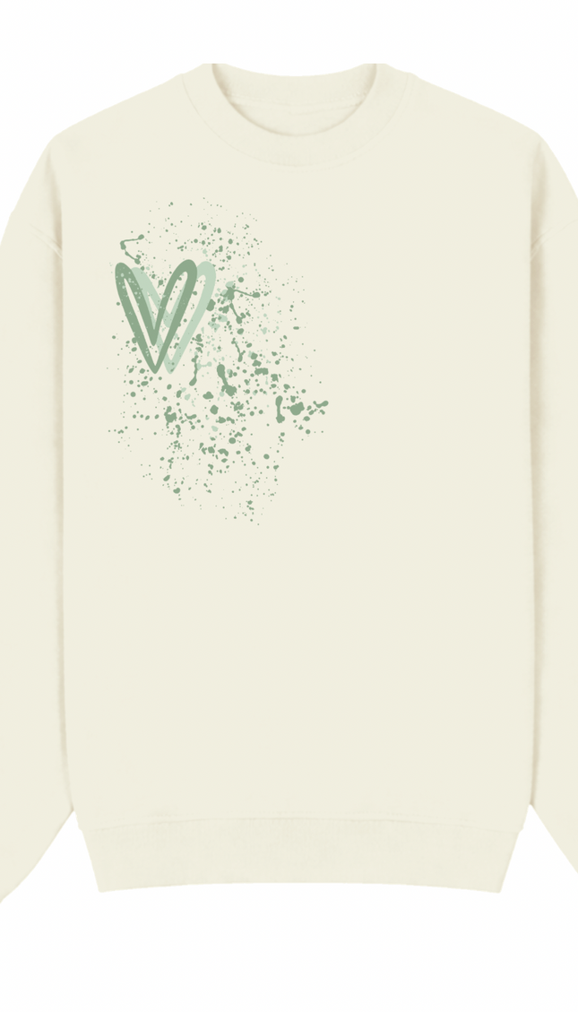 Sage Green Heart Printed Sweatshirt – image 6