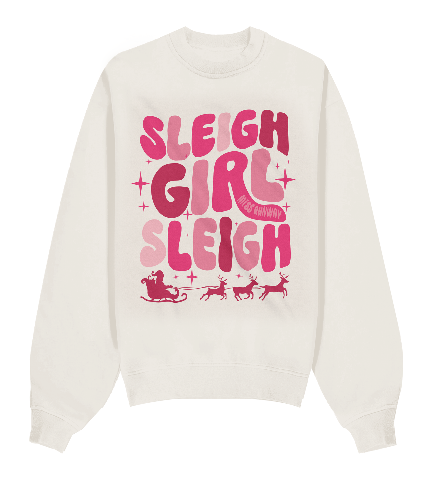 Miss Runway Sleigh Girl Sweatshirt Cream