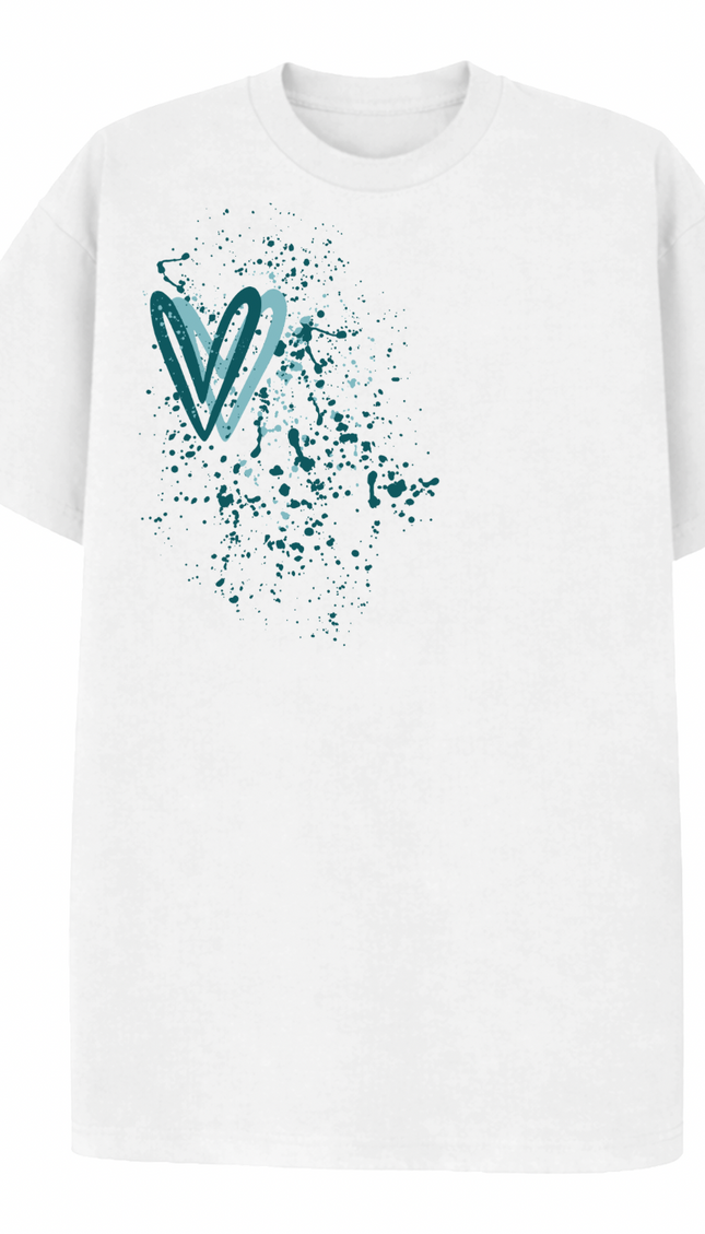 Teal Heart Printed T-shirt – image 4