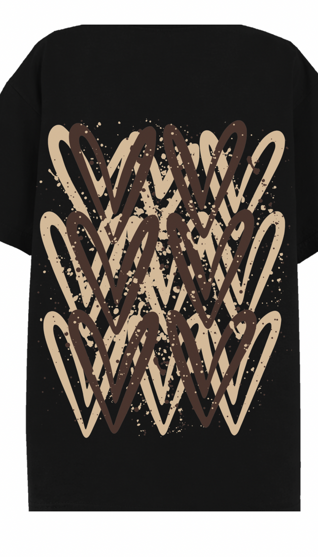 Brown Heart Printed T-shirt – image 5