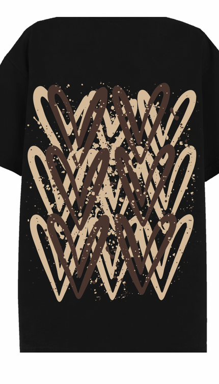 Brown Heart Printed T-shirt – image 5