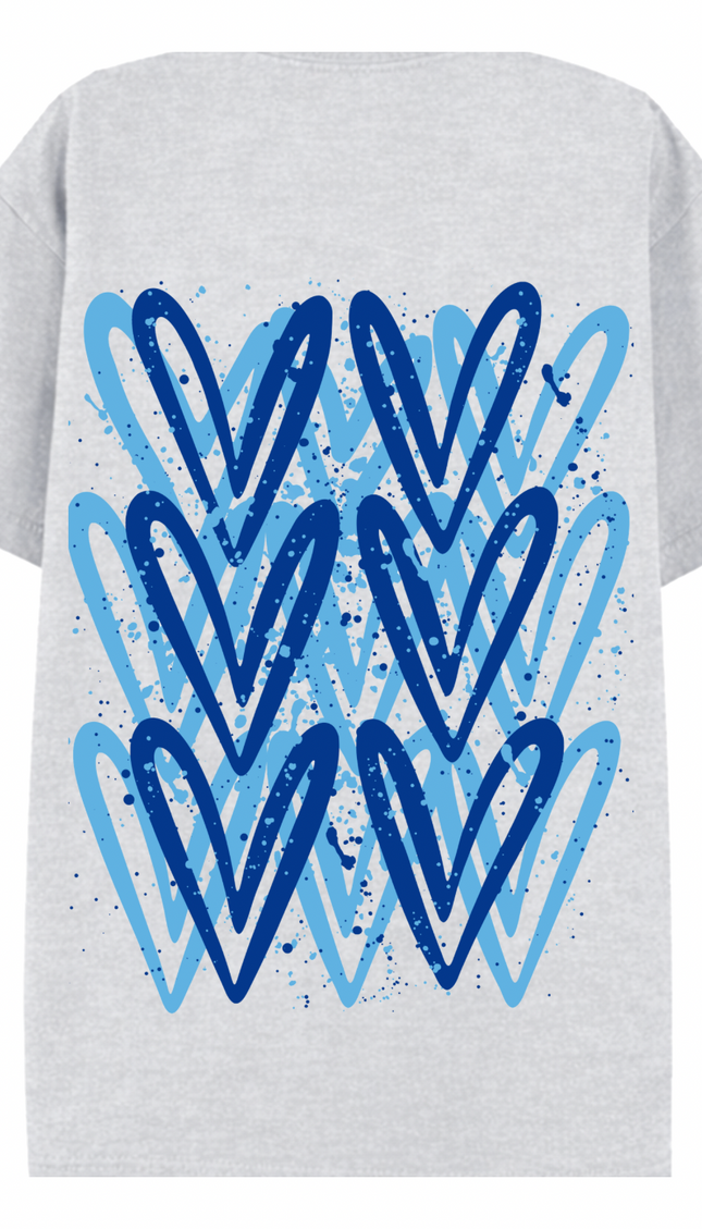 Royal Blue Heart Printed T-shirt – image 5