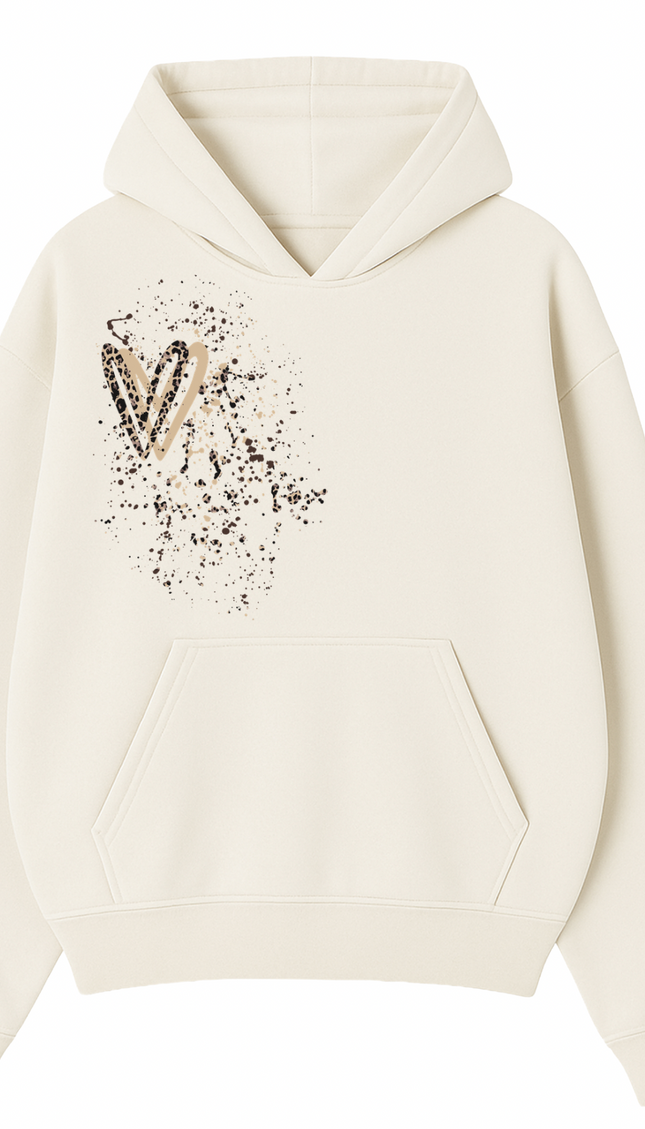 Leopard Print Heart Printed Hoodie by Miss Runway – image 2