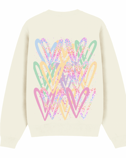 Pastel Leopard Print Heart Printed Sweatshirt Kids