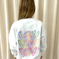 Pastel Leopard Heart Graffiti Sweatshirt White