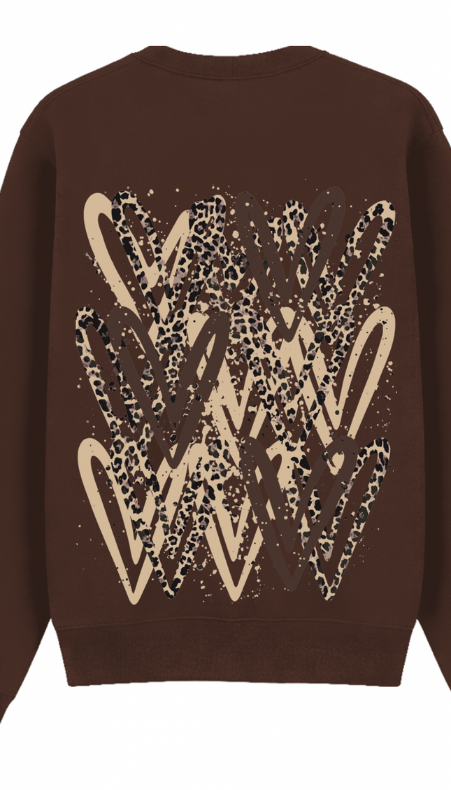 Leopard Print Heart Printed Sweatshirt – image 5