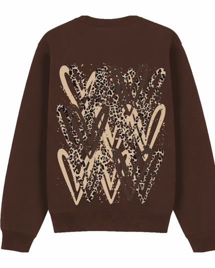 Leopard Print Heart Printed Sweatshirt Kids