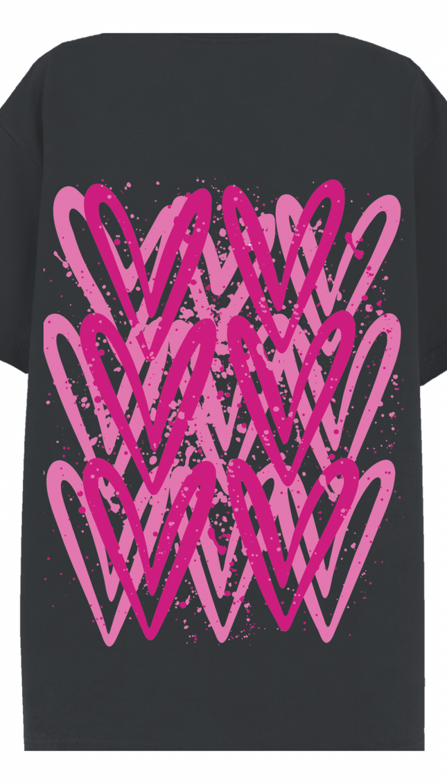 Hot Pink Heart Printed T-shirt – image 11