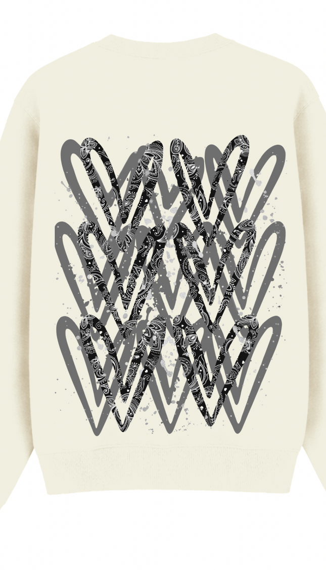Charcoal Paisley Heart Printed Sweatshirt – additional view