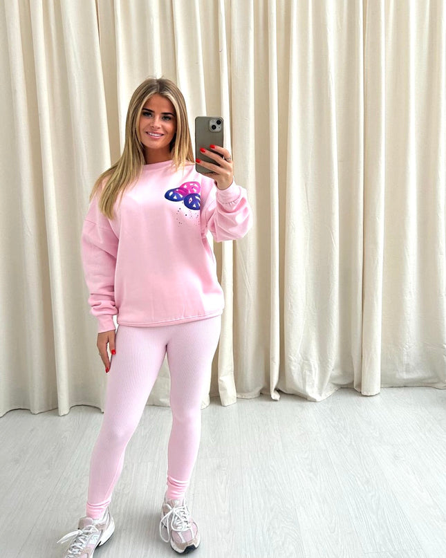 Peace + Love  Printed Sweatshirt & Leggings Adults