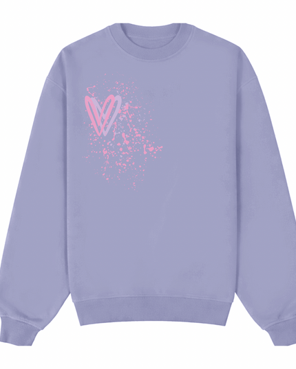 Pastel Heart Printed Sweatshirt Adults