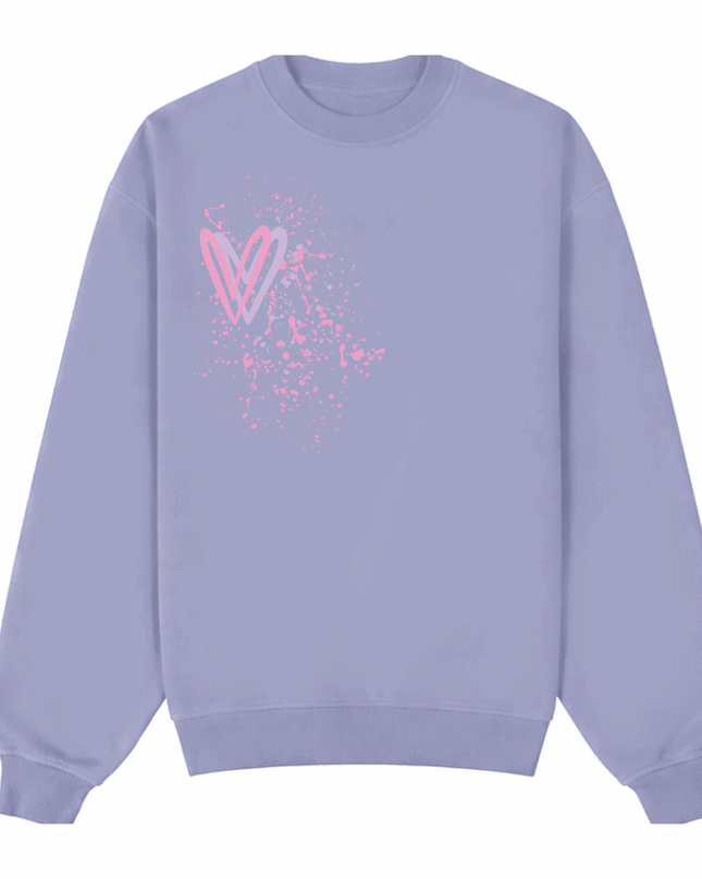 Pastel Heart Printed Sweatshirt Kids