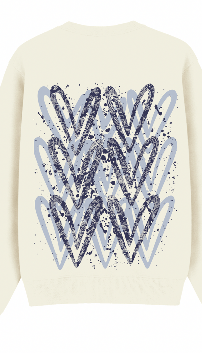 Navy Paisley Heart Printed Sweatshirt – additional view