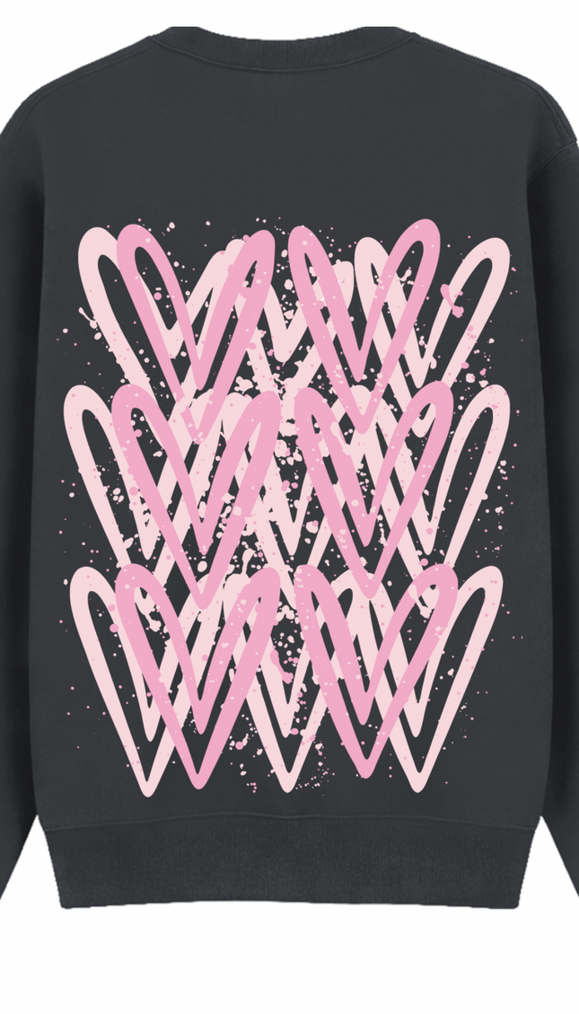 Pink Heart Printed Sweatshirt – image 13
