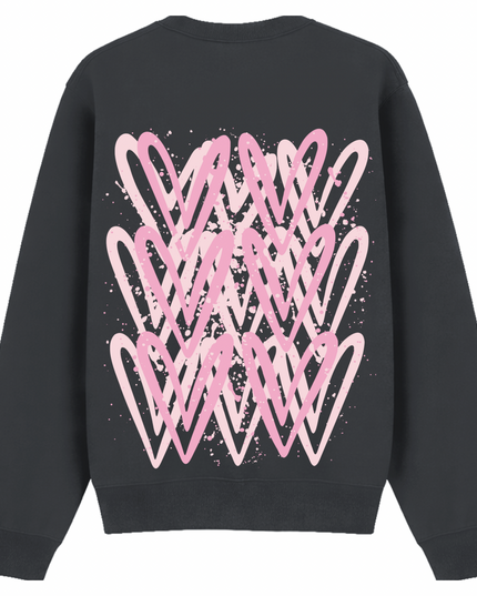 Pink Heart Printed Sweatshirt Kids