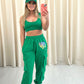 Neon Heart Evil Eye Graffiti Cargo Co ord Green