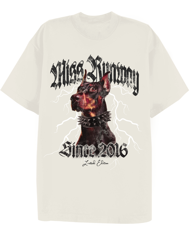 Miss Runway Doberman Printed T-shirt Adult