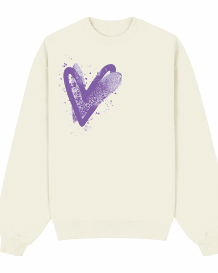 Lilac Scatter Heart Printed Sweatshirt Kids